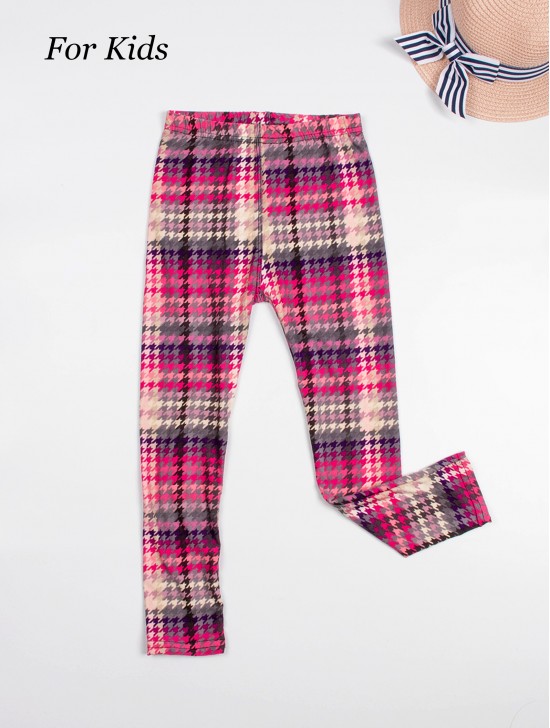 Kids Houndstooth Print Stretchy Legging 